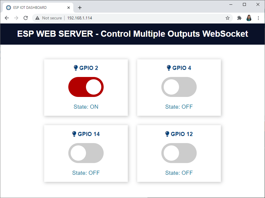 控制多个 ESP32 ESP8266 输出 Websocket Web 服务器