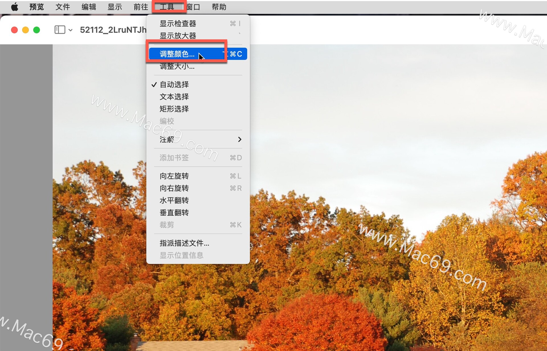如何在macos电脑中使用预览将图片变为黑白