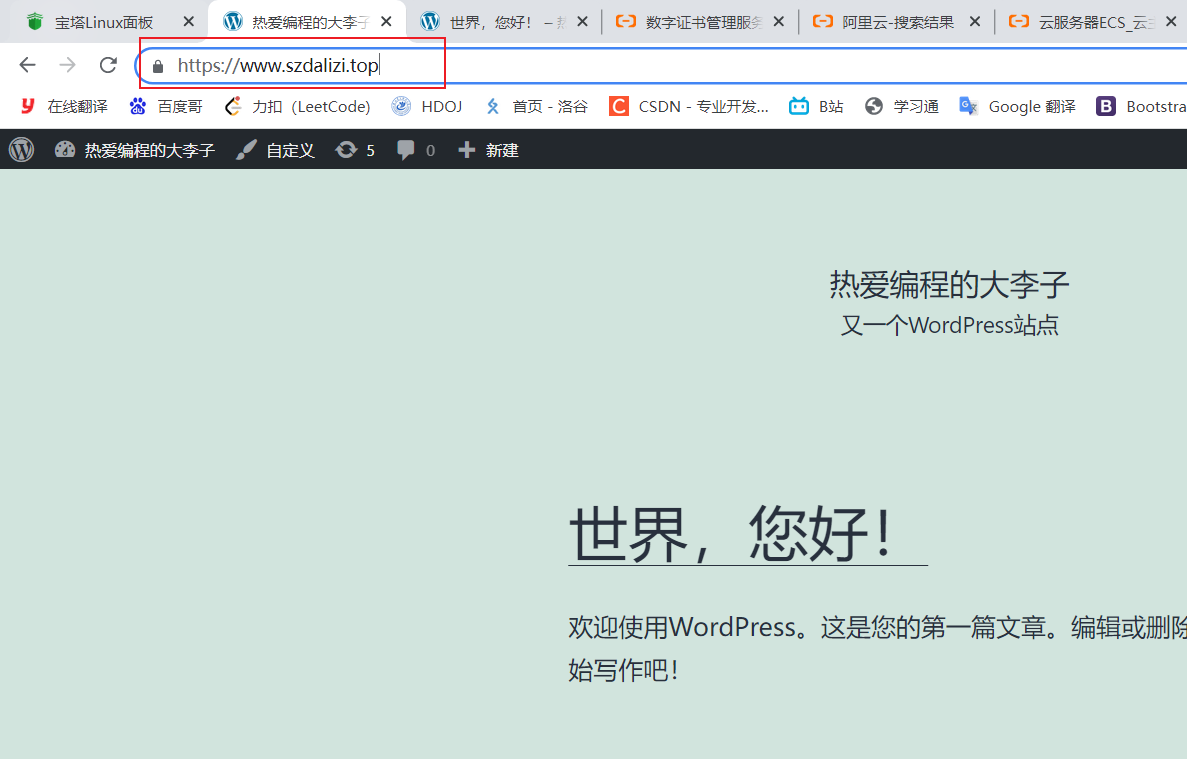 阿里云服务器搭建个人网站