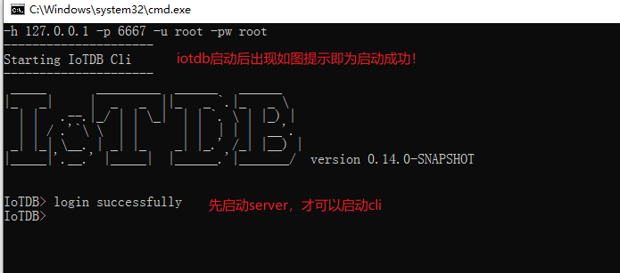 iotdb cli ͼʾΪɹ