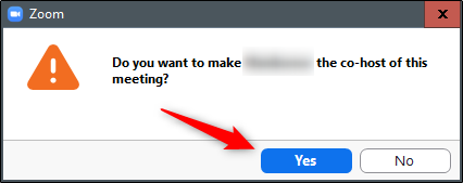 are you sure you want to make x co-host of this meeting