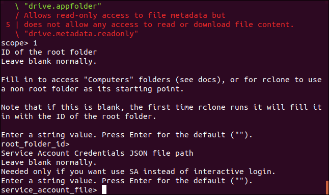 Prompt for Service Account Credentials in a terminal window