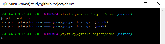 git remote -v