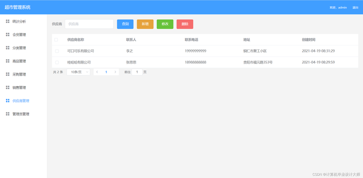 springcloud超市管理系统源码