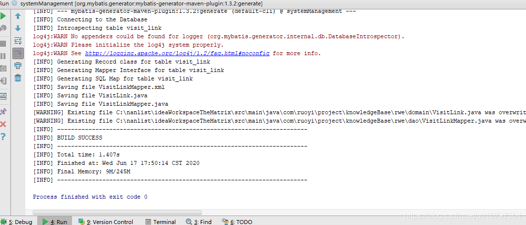 springboot+maven插件调用mybatis generator自动生成对应的mybatis.xml文件和java类