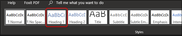 Select a heading style