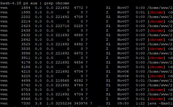 linux定时结束java进程_使用zt-exec库定时清理linux休眠进程