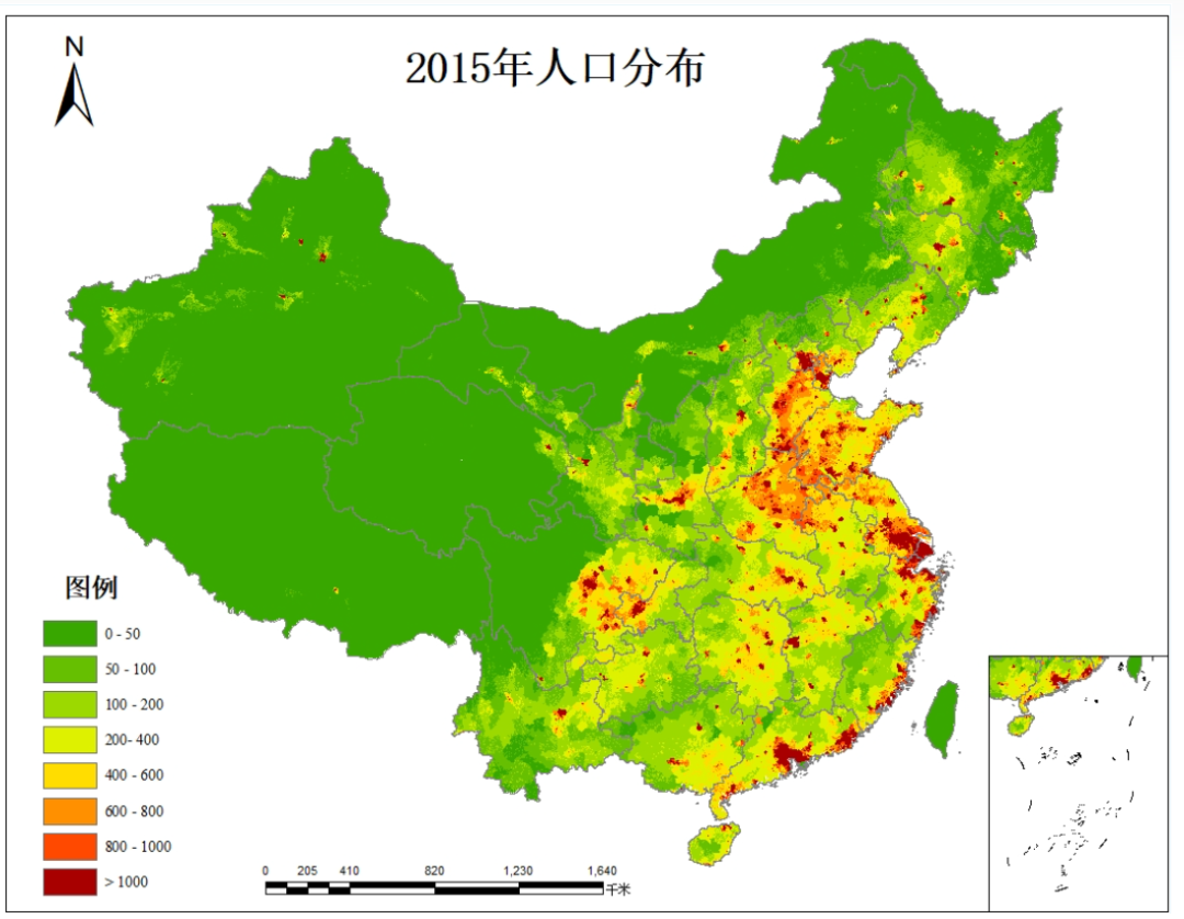 资源科学数据中心中国人口空间分布