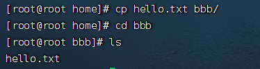 将home目录下的hello.txt拷贝到/home/bbb目录下