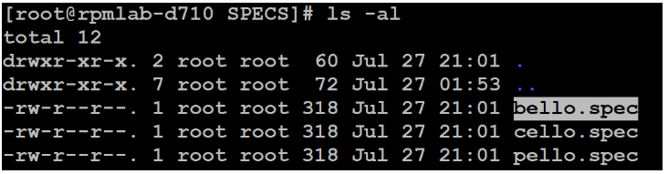 图 18. 查看生成的 SPEC 文件