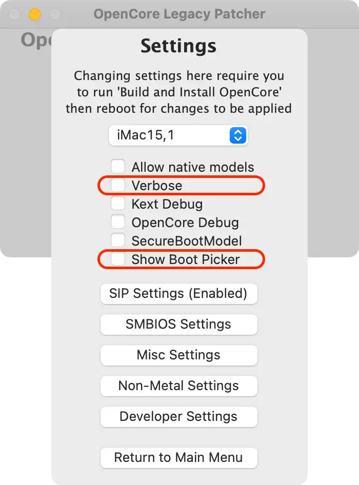 OpenCore Settings