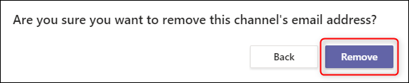 The "Remove" button on the confirmation panel.