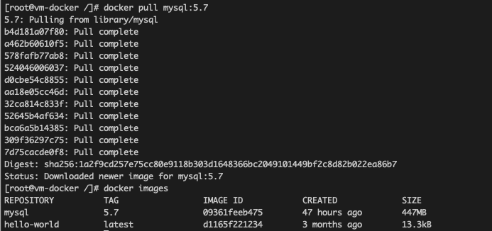 获取mysql5.7镜像