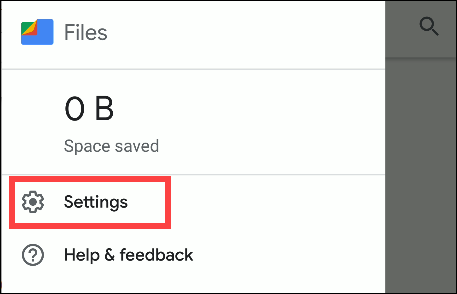 files by google settings