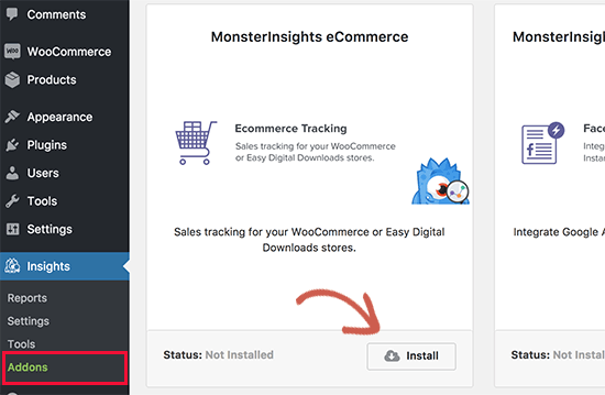 Ecommerce addon 