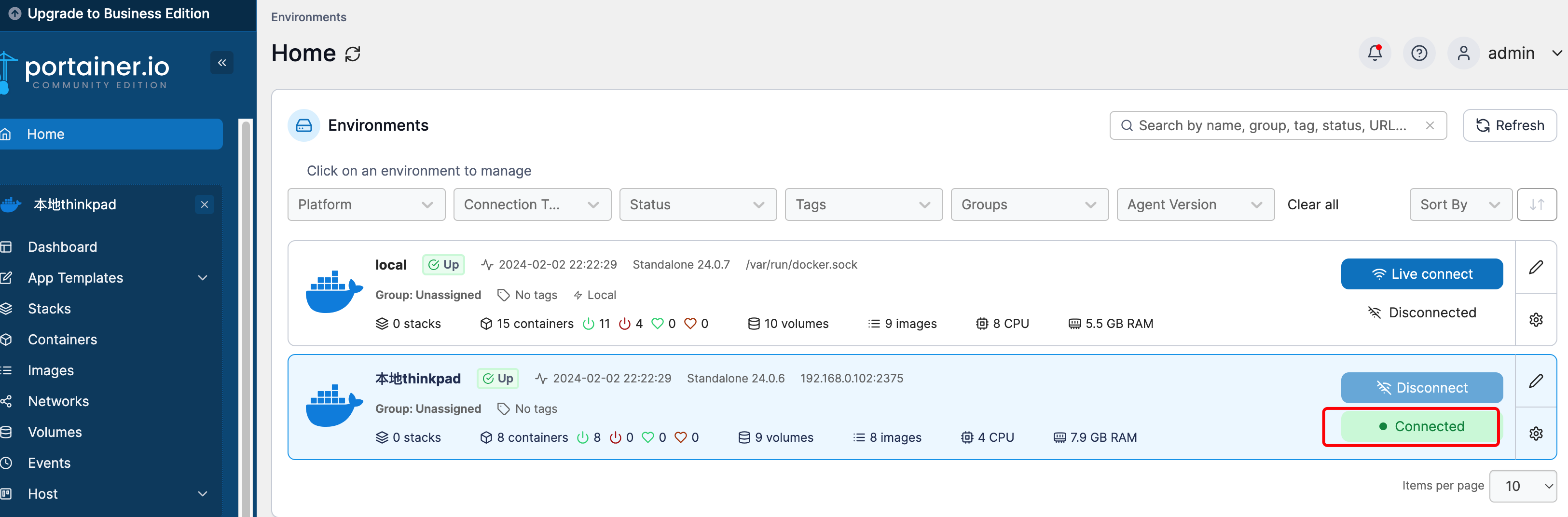 Portainer访问远程Docker (TLS加密)