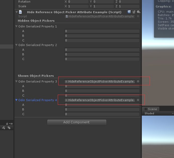 Hide Reference Object Picker Attribute for Unity with Odin Inspector