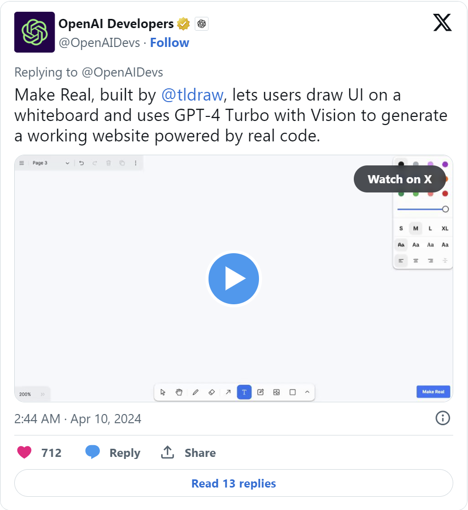 OpenAI现已普遍提供带有视觉应用程序接口的GPT-4 Turbo