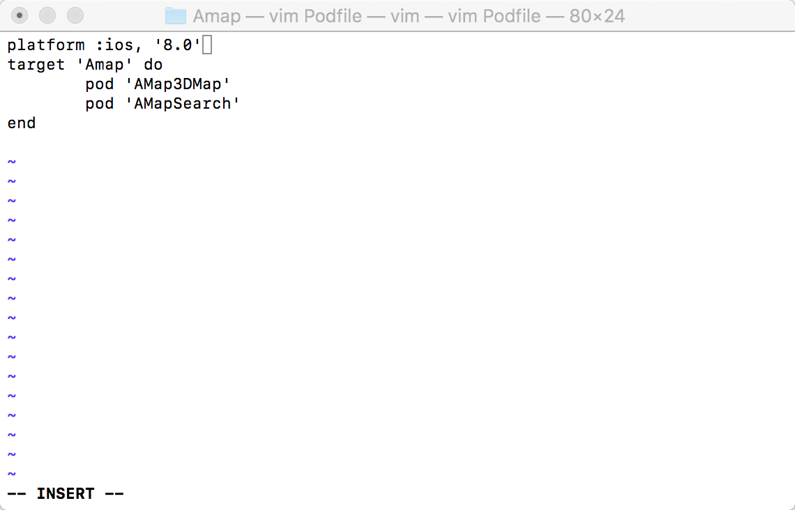 编辑 Podfile 文件