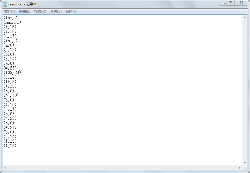 词法分析器(分析C语言)