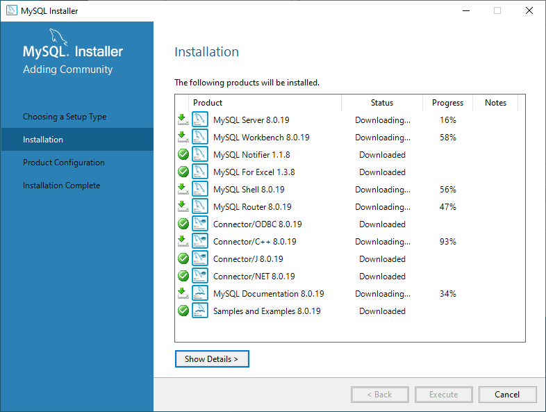 下载 MySQL 数据库服务器及其组件