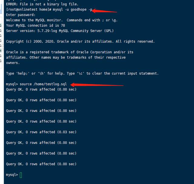 base64还原mysql57开启gtid后如何使用日志还原到时间点