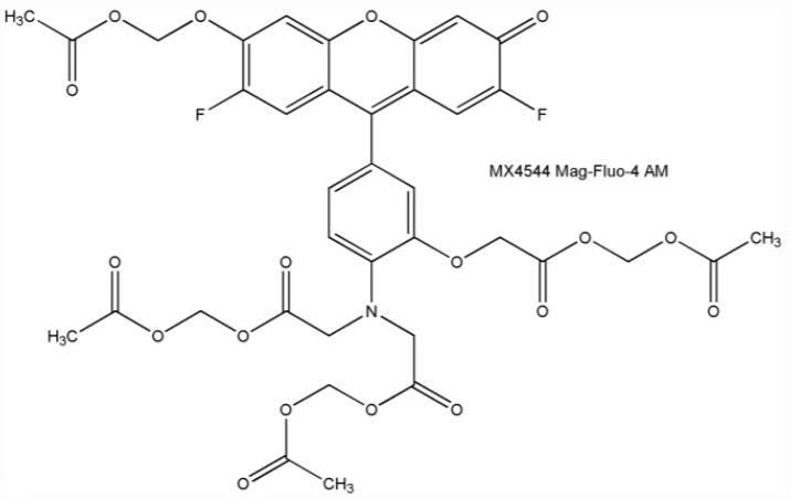 Mag-Fluo-4 AM，镁离子荧光探针，是一种有用的细胞内镁离子指示剂