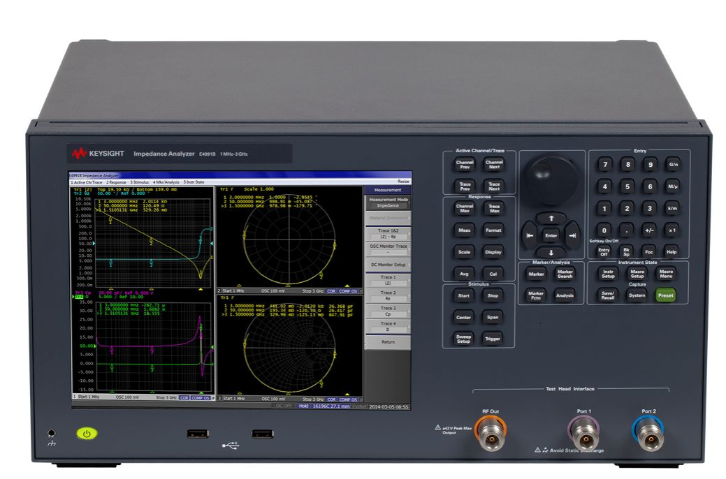 E4991B 阻抗分析仪，1 MHz 至 500 MHz/1 GHz/3 GHz