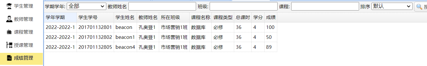 管理员-成绩管理