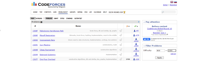 显示代码力量中的问题集页面的图像