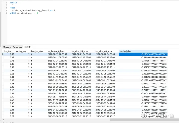 MIMIC-IV数据库， 如何提取入院患者生存时间？