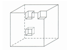 正方体挖出几小块后的体积