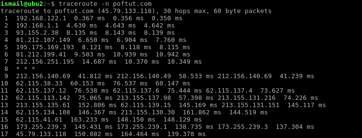 Show IP Address Do Not Resolve Host name