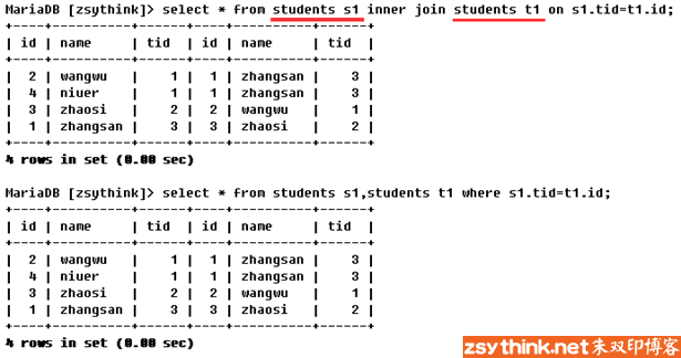 mysql/mariadb知识点总结（16）：select语句总结之三：多表查询