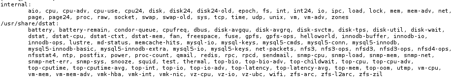 List dstat Plugins