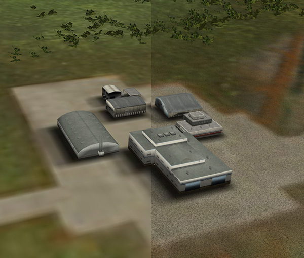 Airport texture before and after comparison