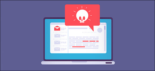 Malware notification on a laptop computer screen.