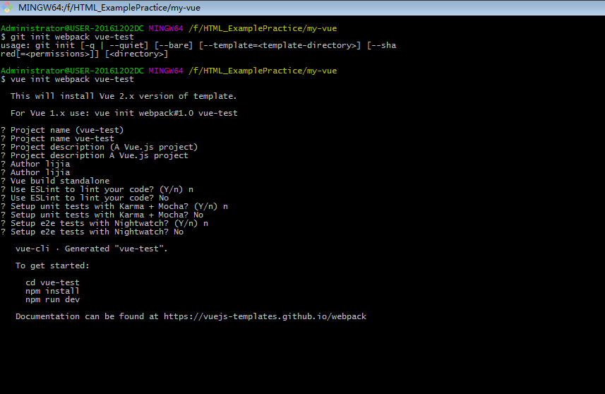(Transfer) Windows environment vue+webpack project construction ...
