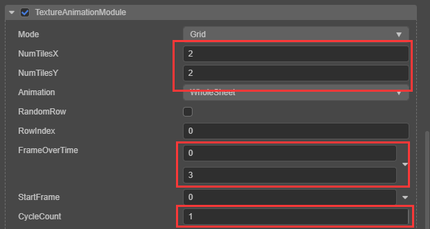 贴图动画模块(TextureAnimationModule)设置