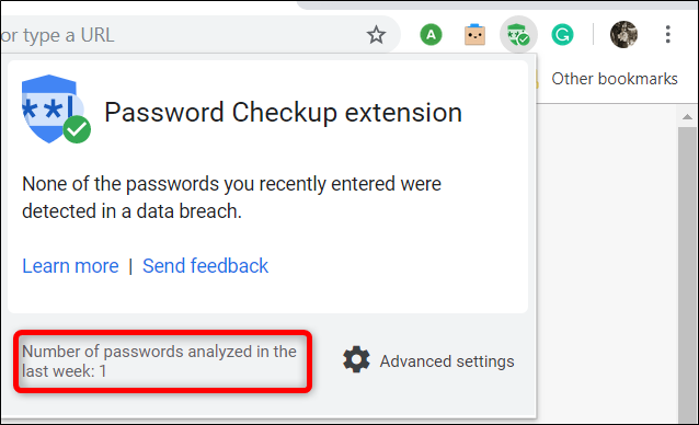 After the extension installs, whenever you enter a password online, it will analyze it against the database of compromised passwords.
