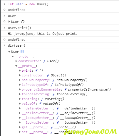 user对象实例原型链