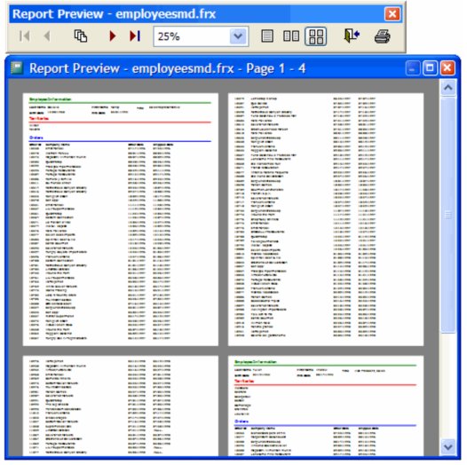 图26、你可以在预览窗口中一次显示一页、两页或者四页。
