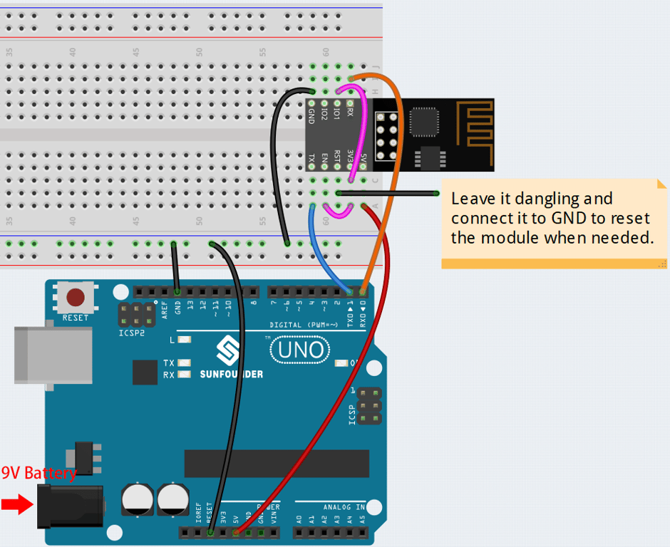 ESP-01S Wi-Fi 模块：配置接线