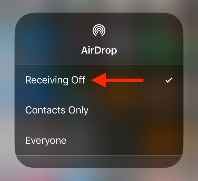 Tap "Receiving Off."