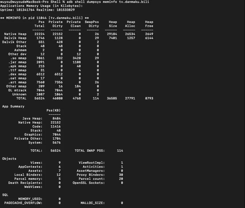 面试：dumpsys meminfo 内存信息含义