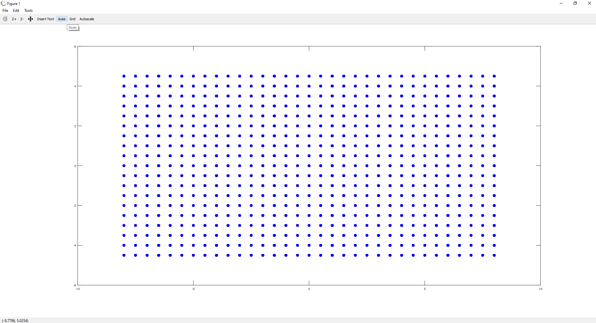 Grid of blue points.