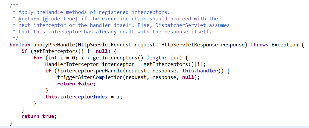 java 中prehandle,Spring MVC中拦截器HandlerInterceptorAdapter中的preHandle方法