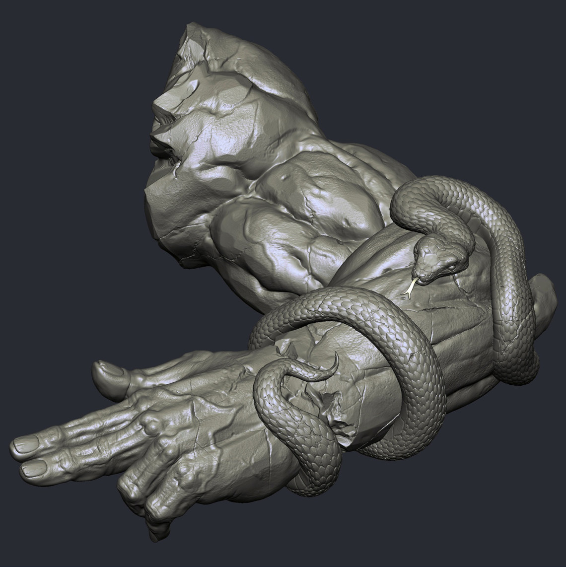 3d模型欣赏巨灵神次时代写实雕刻