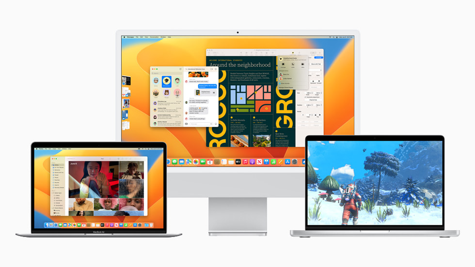 MacBook Air, iMac 24 pouces et MacBook Pro 14 pouces.