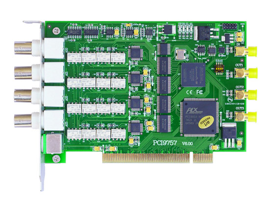  PCI同步采集卡：PCI9757；4路 16位 同步模拟量输入 800KS/s采样率，8K字（点）FIFO存储器。_数据采集